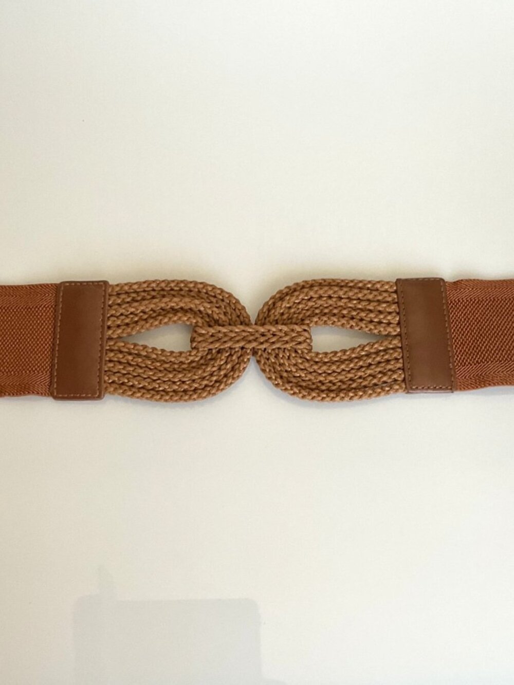 Y2K Vintage Brown Wide Elastic Cinch Belt Braided Boho Waist Strap